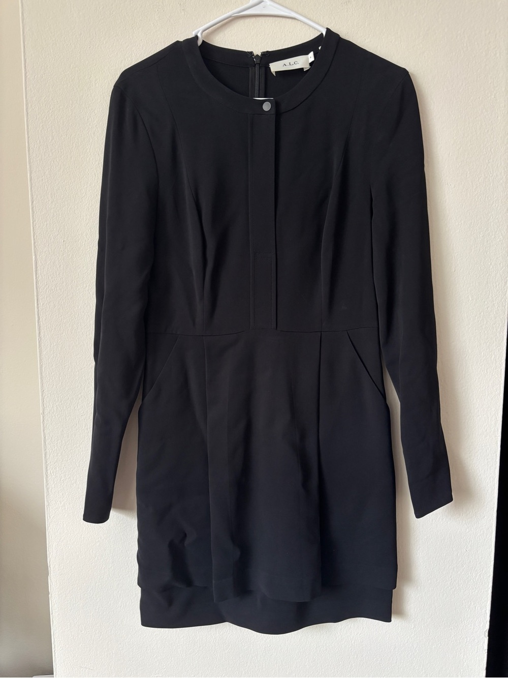 ALC Black Long Sleeve Crewneck Dress